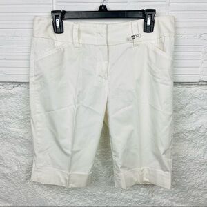 WILLI SMITH white cotton stretch summer women Bermuda shorts size 8